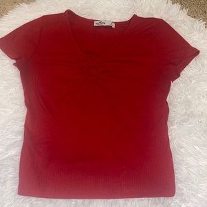 red hollister tee